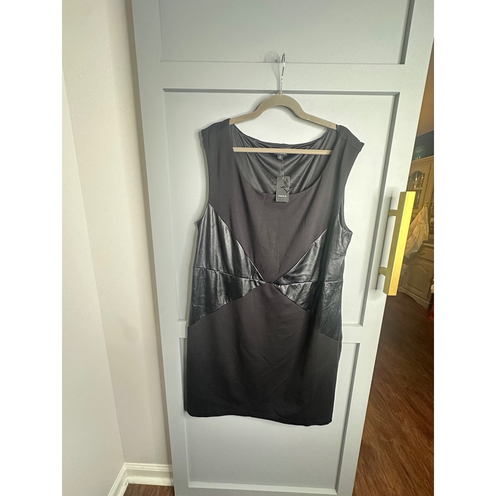 Torrid Black Faux Leather Trim Bodycon Dress Plus Size 3 NWT 10157710
